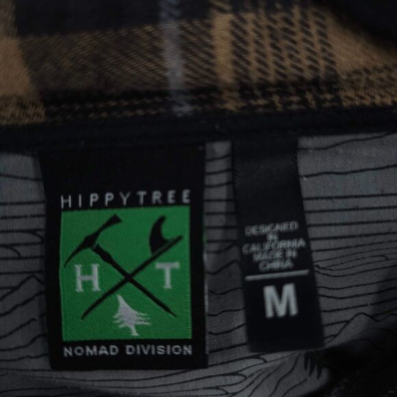 HippyTree Flannel Shirt Mens Medium Brown Plaid Cotton Long Sleeve Snap Button - Picture 3 of 8